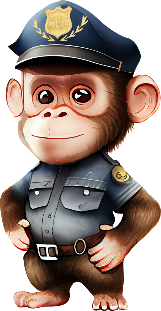 Monkey in Police Uniform